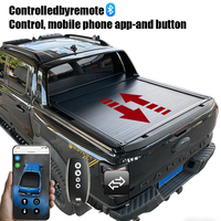 Couverture de benne électrique escamotable encastrée en alliage d'aluminium avec éclairage LED intégré, étanche et verrouillable, sans perçage, pour pick-up Ranger