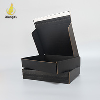Boîtes cadeaux en carton ondulé noir avec logo personnalisé, pelliculage mat haut de gamme, bande détachable, écologiques, recyclables, boîtes d'expédition, cosmétiques