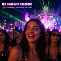 Serre-tête LED Festif Cornes de Diable Lumineuses Colorées Clignotantes pour Concerts, Raves, Halloween et Événements Costumés