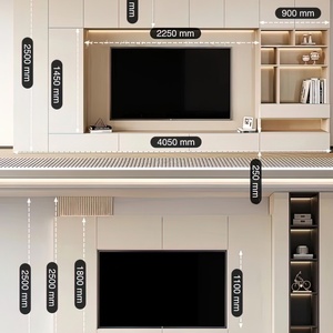 Customizable Dimensions Modular Built-in <b>TV</b> <b>Wall</b> <b>Unit</b> Cabinet-Eco-Friendly Durable Wood Living Room Furniture - Product Image 2