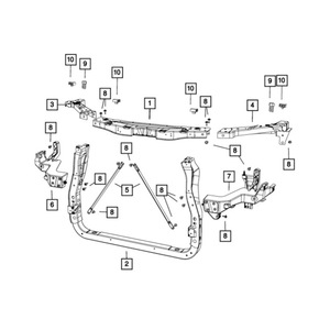 Jeep Grand Cherokee 2011 Water Tank Top Beam <b>Bracket</b> 5156109AB Steel <b>Black</b> Replacement Part - Product Image 3