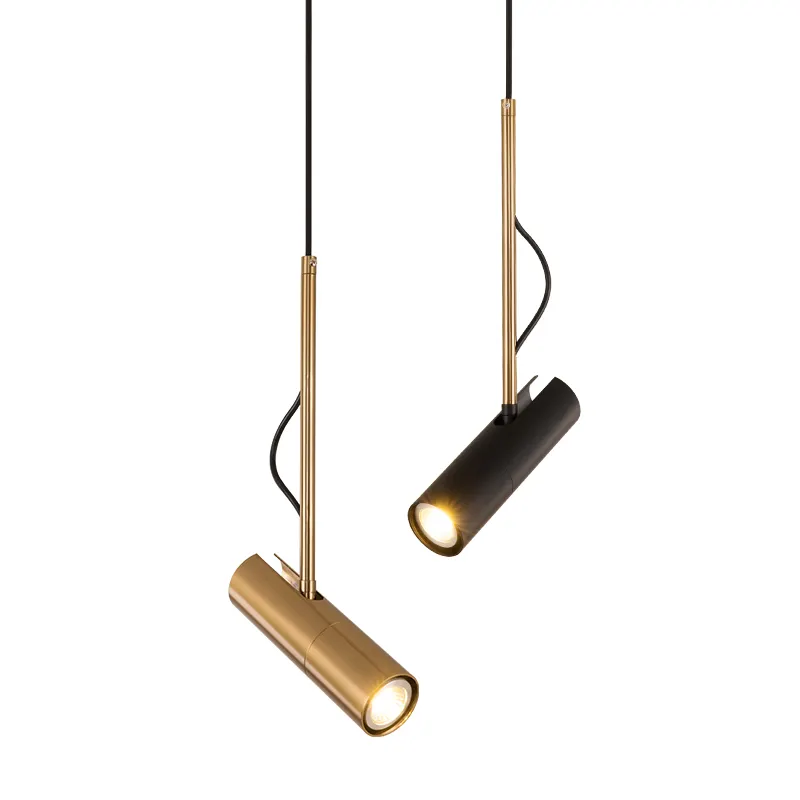 İskandinav Modern kolye ışık uzun silindir boru LED Hanginglight fikstür yemek oturma odası demir asılı lambalar