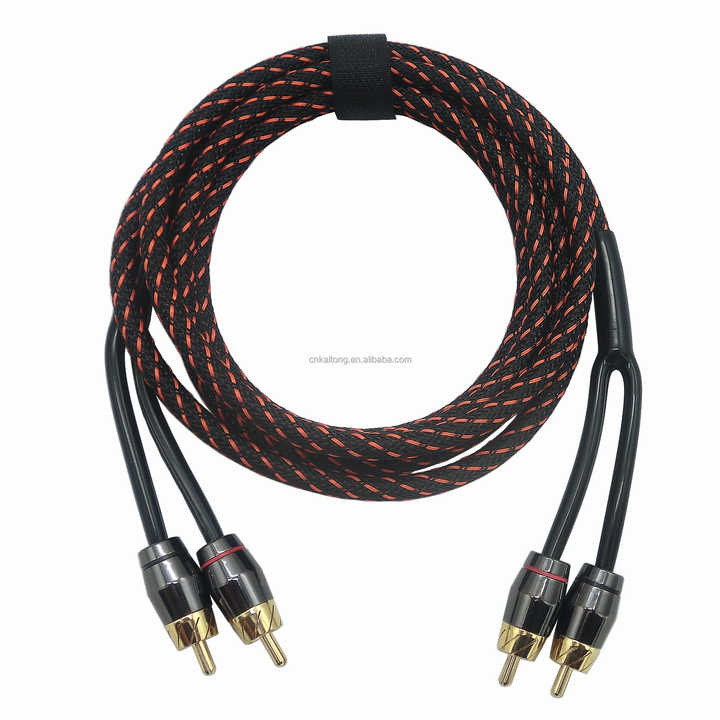 Auadio Cable 1m 3m 5m Full Metal 2 RCA AV Audio Pure Copper OFC Kabel ...