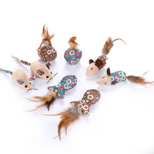منتج جديد الصينية نمط أفخم الكرة ريشة مع النعناع الأزهار سلسلة القط لعبة الفأر لعبة حشيشة الهر للقطط القط لعبة السمك - Product Image 5
