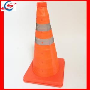 وقت الليل على جانب الطريق في حالات الطوارئ استخدام متعددة الأغراض المنبثقة للطي السلامة قمع مخروطي الشكل للمرور مع مصباح ليد - Product Image 4