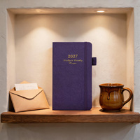 Neuer 2027 Wochen- und Monatsplaner Notizbuch PU-Leder Hardcover Notizblock A6 72 Blatt Terminplaner Tagebuch Taschenbuch Firmengeschenke