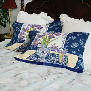 Manufacturer Custom Wholesale Cotton Class a <b>Blue</b> Dye Process Oil Painting Style Pillow Towel Bath Towel - Product Image 6