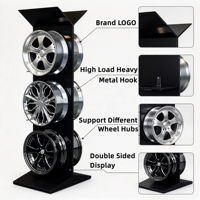 Support de présentoir en métal simple double face personnalisé pour accessoires de moyeu de roue en alliage automatique pour magasin de salons professionnels de rechange de voiture