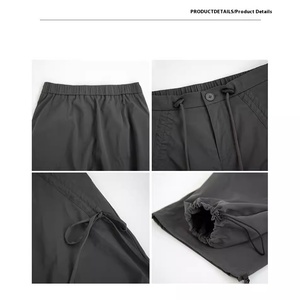 Pantaloni <span class=keywords><strong>Cargo</strong></span> Lunghi Retrò da <span class=keywords><strong>Donna</strong></span> 2025, Vita Alta, Larghi, con Fiocco, Chiusura Elastica, Casual, Sportivi, da Escursionismo, 100% Poliestere, Autunno - Product Image 5