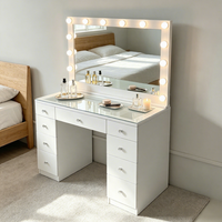Miroir de maquillage éclairé pour les boutiques de mariées, table de maquillage professionnelle pour artistes maquilleurs, table de maquillage pour salon de beauté