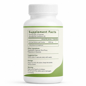 Complément alimentaire halal à base de plantes, extrait de feuilles de Moringa Oleifera, antioxydant, soutien immunitaire, certifié GMP, marque privée - Product Image 6