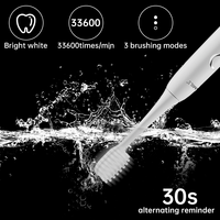 Brosse à dents électrique sonique rechargeable Modes à 3 vitesses Type-C Chargement USB IPX7 Étanche Idéal pour les voyages