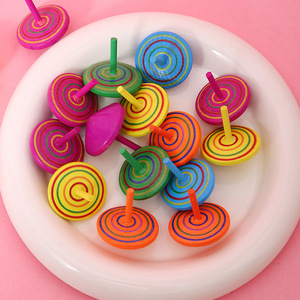 Wooden <b>Rainbow</b> Spinning <b>Top</b> For Kids Stress Relief Toy 4-6 Years Old Unisex Gift - Product Image 4