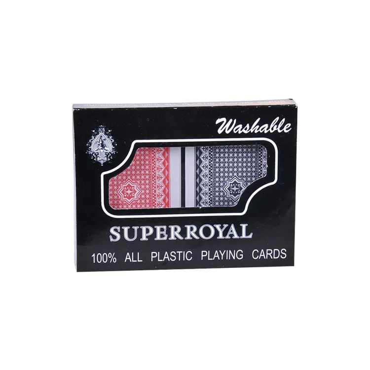 Vente chaude Surperroyal Cartes À Jouer Jeu De Poker Ensemble Boîte De Papier De Logo Personnalisé, Boîte En Plastique 57*87mm ou Taille Personnalisée Super Étanche