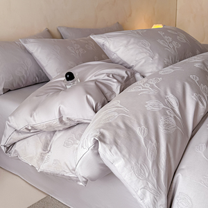 Ensemble <span class=keywords><strong>de</strong></span> literie en jacquard beige crème <span class=keywords><strong>de</strong></span> luxe, 100% <span class=keywords><strong>coton</strong></span> tissé <span class=keywords><strong>satin</strong></span>é, <span class=keywords><strong>coton</strong></span> <span class=keywords><strong>de</strong></span> classe A - Product Image 6