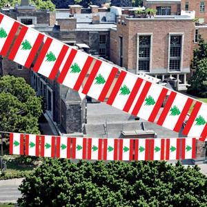 ธงประดับแบบสายยาวขนาด 5.5x8 นิ้ว ลายเลบานอน พิมพ์ดิจิทัล ชุด 20 ชิ้น สำหรับตกแต่งภายในและภายนอกอาคาร ขายส่ง - Product Image 4