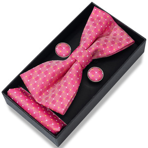 Corbatas de Seda de Poliéster Multicolores para Hombres y Mujeres, Corbata de Moño Jacquard Informal para Fiesta, Corbatas de Moño para Boda, Juego de Caja de Regalo - Product Image 2