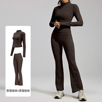 Ensemble de pantalons de yoga évasés taille haute effet push-up, sensation seconde peau, coupe large micro-évasée, pour la gym, le Pilates et le fitness