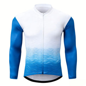 Custom Design Lightweight Outdoor Long Sleeve Breathable <b>Bike</b> Riding Jersey Quick Dry Professional Team Bicycle Cycling Jersey - Product Image 2
