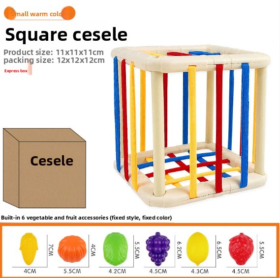 Colore caldo-Cesello quadrato (6 verdure e frutta incorporate)