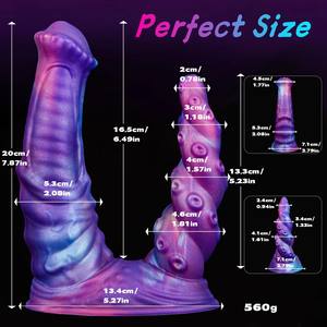 Nuovissimo Dildo Realistico a Doppia Testa in Silicone Ecologico Morbido, Estensibile, Impermeabile, Vibrante e Portatile, Giocattolo Sessuale per Adulti - Product Image 3