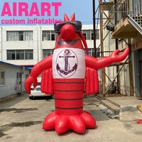 Ballon gonflable d'écrevisses d'événement ouvert, dessin animé gonflable debout de homard