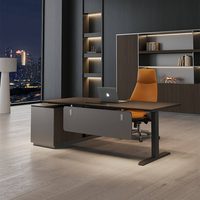 Bureau ergonomique électrique réglable en hauteur, table de bureau en forme de L pour salle administrative, réglable avec panneau de commande à mémoire