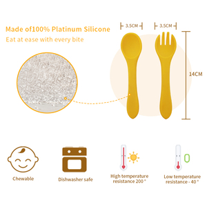 Juego de Cuchara y Tenedor de Silicona Flexible de Grado Alimenticio para Bebés, Libre de BPA, Cubiertos para Niños Pequeños, Utensilios para la Hora de Comer, Vajilla Infantil - Product Image 3