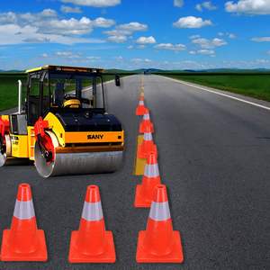 Cône de signalisation routière Db standard, en plastique réfléchissant haute intensité, pour avertissement routier, parkings, montage au sol, IP65 - Product Image 6