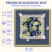 Housse de table de mahjong Seyon, imprimée sur mesure, en néoprène, tapis de mahjong américain, épaisseur 3 mm, bordure florale, portable, pliable, antidérapante, imperméable