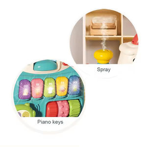 רביב בייבי 3-ב-1 נייד חינוכי צעצוע ברכבת תינוק הליכון מוקדם חינוך בהיר צעצוע הליכון עם מסגרת פלסטיק - Product Image 4