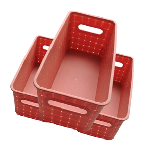Panier en plastique moulé par injection OEM, carré, rectangulaire, durable, en PP, panier de rangement creux pour chambre, maison, bureau, bureau <span class=keywords><strong>à</strong></span> domicile - Product Image 2