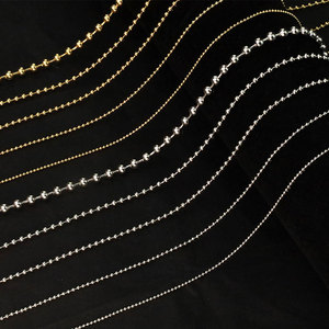Stainless Steel Necklace Ball Chain Hollow Bead Geometric Design Unisex Clavicle Chain Gift Jewelry 10cm Extended Chain - Product Image 1