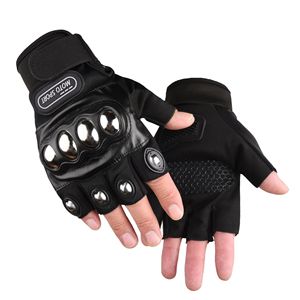 Guanti da moto senza dita in acciaio antiscivolo guanti da mezzo dito per palmo per protezione da guida - Product Image 2