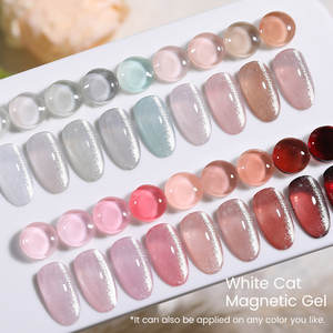 UR SUGAR Vernis à ongles en gel magnétique <span class=keywords><strong>effet</strong></span> galactique pour chat <span class=keywords><strong>blanc</strong></span> super brillant Vernis à ongles en céramique clair de lune Gel pour yeux de chat - Product Image 2
