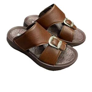 थोक बिक्री पुरुषों के आकस्मिक फैशन बकल स्ट्रैप खुले पैर की अंगुली पु चमड़े के आदमी स्लाइपर गर्मियों के अरबिक प्लेटफॉर्म समुद्र तट स्लाइड मैन स्लिपर - Product Image 3