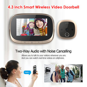 Bel pintu <span class=keywords><strong>Video</strong></span> 720P, kamera Digital LCD 4.3 inci, keamanan rumah penglihatan malam lubang Pengintip penjaga pintu - Product Image 3