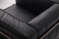 Chaise design moderne série LC Fauteuil en métal noir une place pour canapés de salon pour décoration d'appartement et d'hôtel