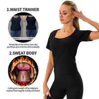 Haut de sudation amincissant en néoprène pour femme, avec gaine amincissante intégrée, idéal pour l'entraînement à domicile et la perte de poids, personnalisable