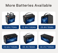 Batterie au lithium 25,6 V 100 Ah à décharge profonde avec boîtier ABS, étanche IP67, communication CAN et surveillance en ligne via Bluetooth sur application mobile