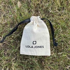 Organic Cotton Muslin Bag <b>Pouch</b> for Handbag Custom Logo Printed Eco Friendly Cotton <b>Drawstring</b> Dust Gift Bag - Product Image 3