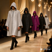 Cape de cosplay d'Halloween avec capuche, cape de sorcier magique, châle de sorcière, accessoire de costume pour jeu de rôle fantastique ODM