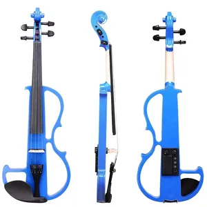 Violín <span class=keywords><strong>el</strong></span>éctrico <span class=keywords><strong>de</strong></span> cuerpo sólido 4/4, silencioso, para práctica, con arco, estuche, cable y accesorios para músicos principiantes - Product Image 3