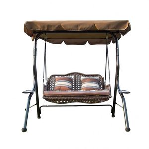 <strong>Garden</strong> <strong>Swing</strong> <strong>Bench</strong> 2 Seater PE Wicker With Canopy Metal Frame Outdoor <strong>Swing</strong> Chair OEM - Product Image 2