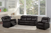 Elektrisches Relaxsofa aus Kunstleder, Modernes Luxus-Sofa mit Verstellbarer Kopfstütze & Lendenwirbelstütze