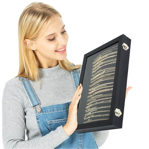 Đồ trang sức màu đen hộp đồ trang sức vòng cổ vòng bông tai vòng đeo tay Cổ Kẻ Sọc lưu trữ hộp hiển thị với nắp rõ ràng Kính Chống Bụi Quà Tặng - Product Image 2