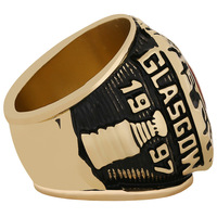 Vente en gros d'usine : Bagues de champion des Red Wings de Detroit 1997 pour fans, bijoux sportifs décontractés en alliage plaqué or vintage avec boîte en bois