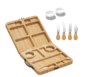 Boîte cadeau pliable pour plateau à fromage, plateau à charcuterie pour pique-nique avec couteau de service, ensemble de plateau à charcuterie et à fromage pour voyage - Product Image 3