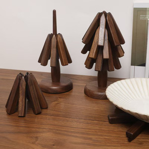 Wooden Tree Shaped Coaster Solid Wood Heat Insulation Mat For Home Decoration <b>Teacup</b> Placemat - Product Image 2