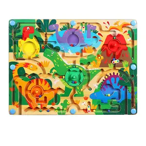 Multifunktion ales magnetisches Eltern-Kind-interaktives Trainings spielzeug Magnetisches Labyrinth-Brett-Puzzlespiel aus Holz